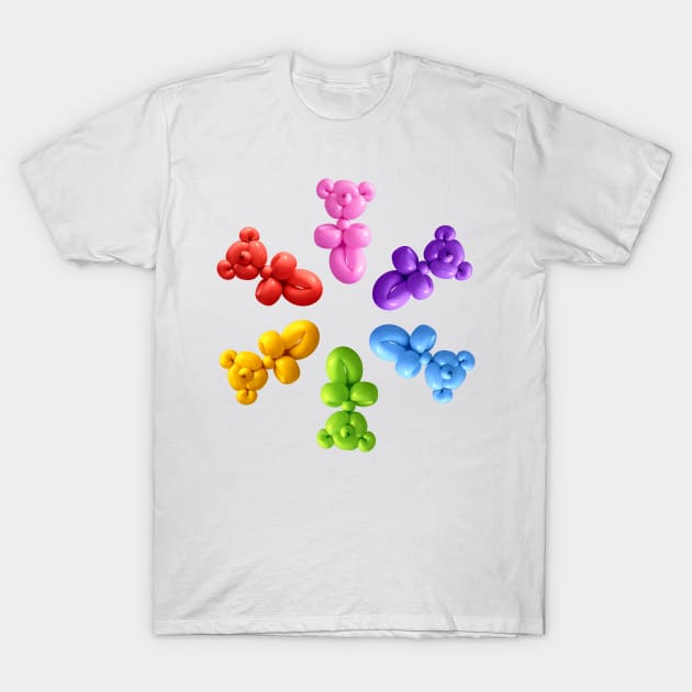 Rainbow candy color teddy bear balloon star T-Shirt by CACreative